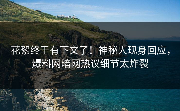 花絮终于有下文了！神秘人现身回应，爆料网暗网热议细节太炸裂