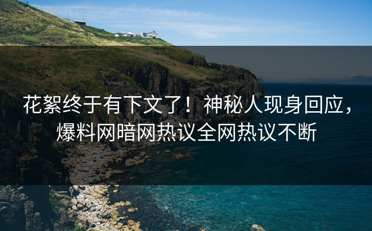 花絮终于有下文了！神秘人现身回应，爆料网暗网热议全网热议不断