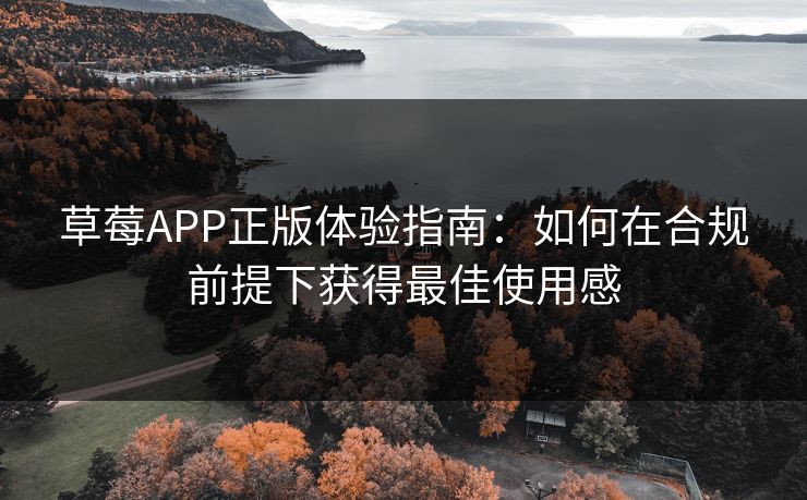 草莓APP正版体验指南:如何在合规前提下获得最佳使用感 草莓APP正版体验指南:如何在合规前提下获得最佳使用感