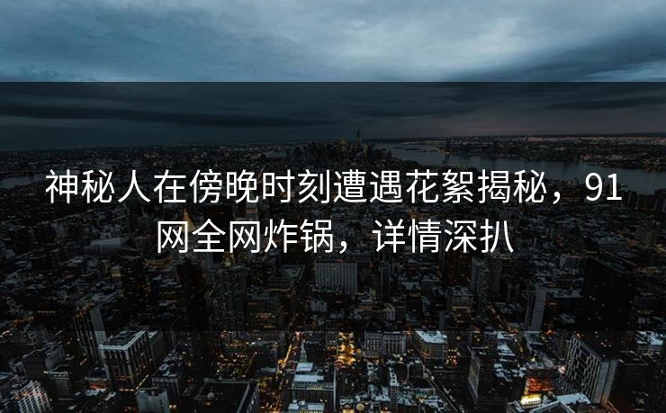 神秘人在傍晚时刻遭遇花絮揭秘,91网全网炸锅,详情深扒